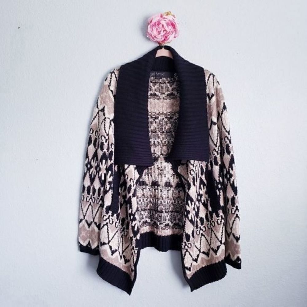 Yigal Azrouel Geometeric Open Front Alpaca Blend Cardigan